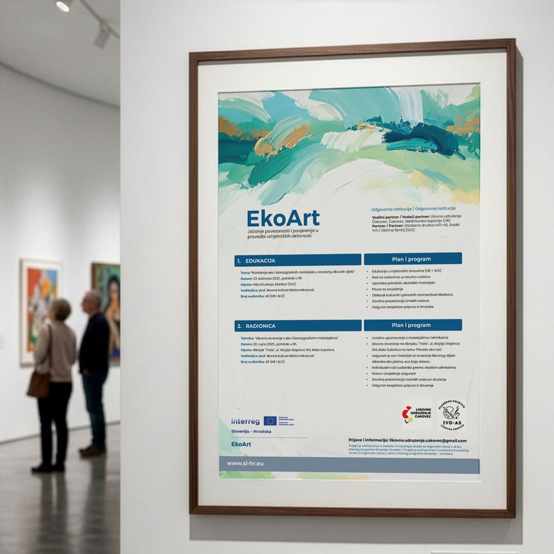 Projekt je uspješno realiziran kroz dva ključna događaja u Mariboru i Maloj Subotici. Uz edukaciju o eko-bojama i platnima, projekt je imao i snažnu humanitarnu notu - nastala djela donirana su zakladi Međimurskoj zakladi Katruža i Udruzi oboljelih od leukemije i limfoma.